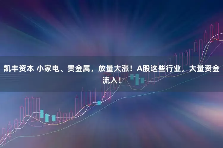 凯丰资本 小家电、贵金属，放量大涨！A股这些行业，大量资金流入！