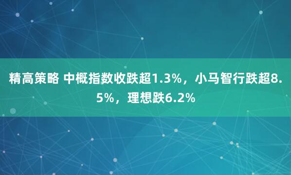 精高策略 中概指数收跌超1.3%，小马智行跌超8.5%，理想跌6.2%