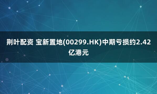 荆叶配资 宝新置地(00299.HK)中期亏损约2.42亿港元